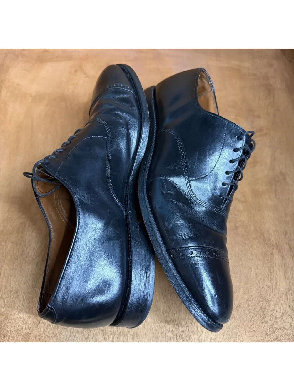 Allen Edmonds Fifth Avenue Cap Toe Oxford Dress Shoes Mens 11.5 B Black Leather